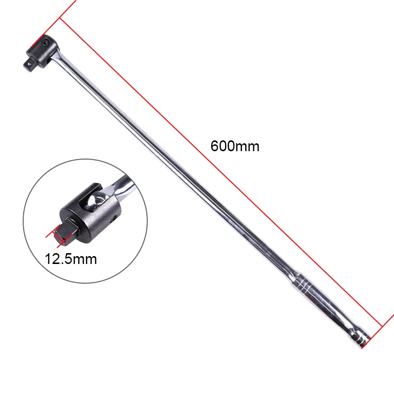 1Piece 24" Long 1/2" Breaker Bar Socket Driver 180 Degree Flex Head