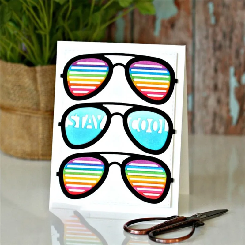 

Naifumodo1 Pcs/lot Metal Cutting Dies Scrapbooking For Card Making DIY Embossing Cuts New Craft Dies Sunglasses Series Element