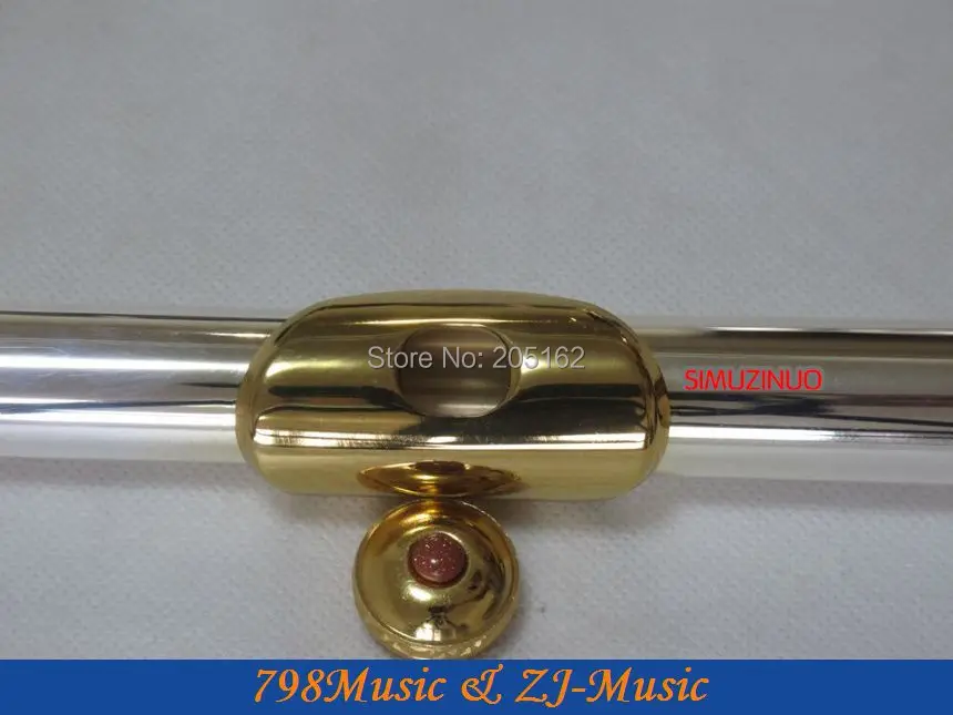 

Flute B Foot-Open Hole-Split-E-Offset-G-Silver Plated Body and Gold Plated Keys-NO.12