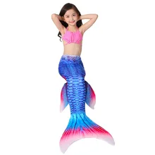 3 Pcs/set Cosplay Swimming Mermaid Tail Bikini Girls Children Swimmable Mermaid Tail Costome Dress Costume Vest Top Mermaid Tail