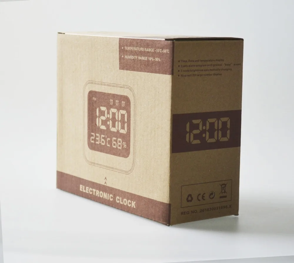 Заглушка для часов цифровой дисплей светодиодный многогрупповый будильник с измерителем температуры и влажности с тремя столами