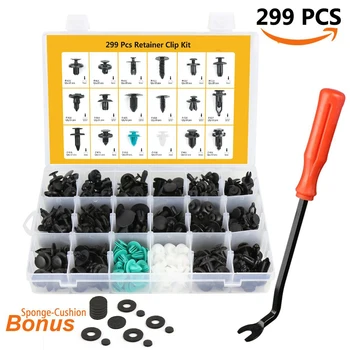 

299pcs Car Interior Assortment Fasteners Kit 18 Sizes Push Pin Rivets For Dongfeng H30 Cross Oting Rich S30 Car Styling