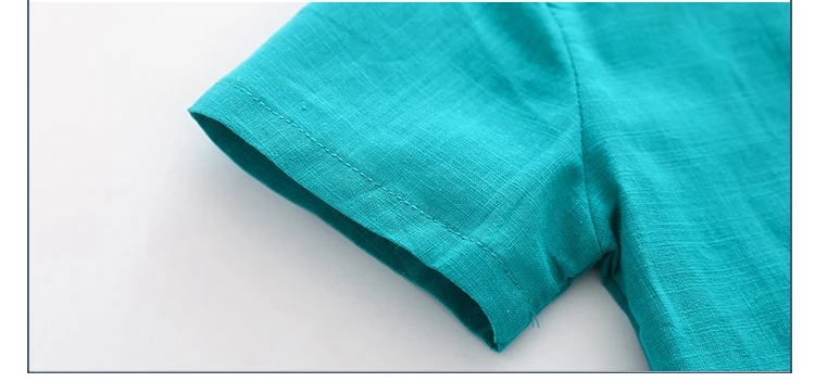 2-10 Years Kids Clothes 2018 Summer Fashion Cotton Blue Color Embroidery Flower Short Sleeve Mandarin Collar Birthday Boy Shirt (5)