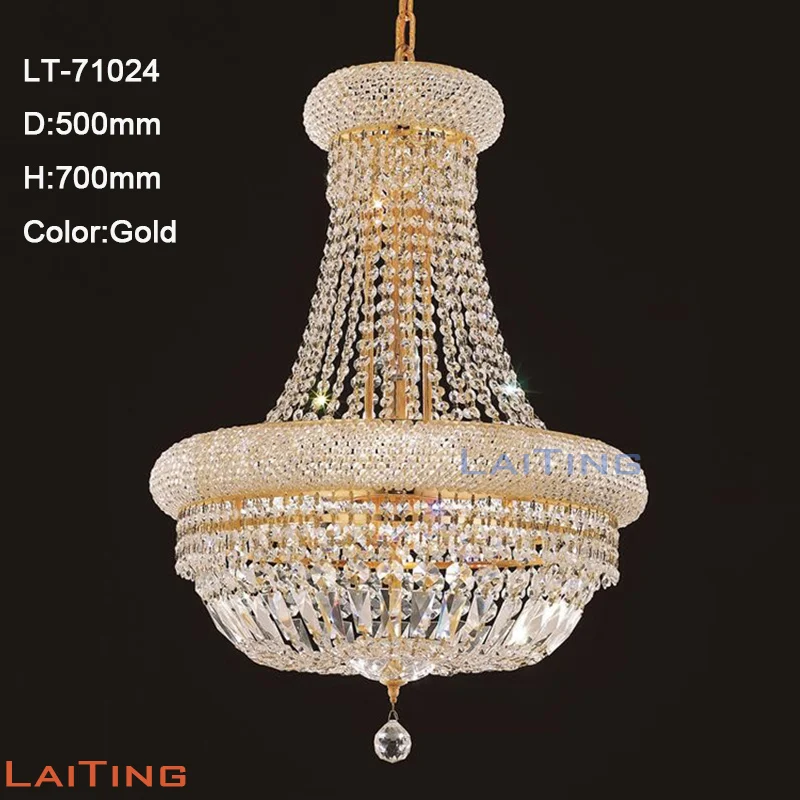 Laiting Lighting 71024 диаметр 60 см классическое золото K9 фойе хрустальная люстра осветительная арматура для гостиной - Цвет корпуса: D500mm