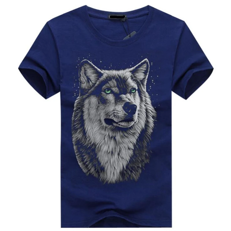 

3D T Shirt Men Plus Large Size Cotton Tops Tees Wolf Anime Printed Short Sleeve T-shirt Men Hip Hop Rock Street tee Plus size