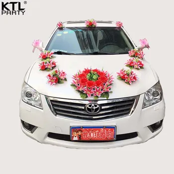 

KTLPARTY New style lily wedding car flower decoration set Artificial flowers lily