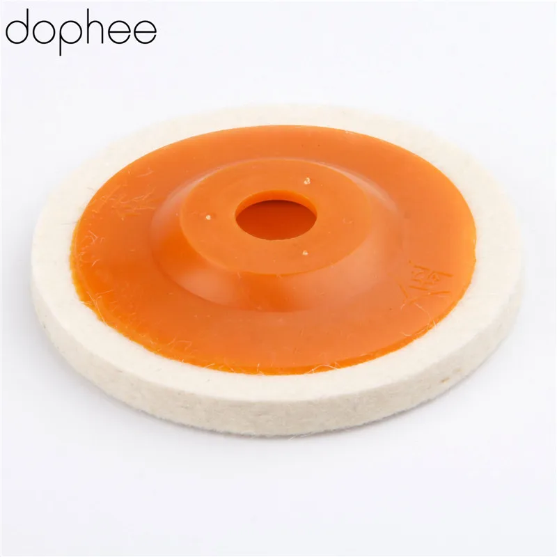 dophee 100mm Wool Polishing Wheel Buffing Pads Angle Grinder Wheel Felt Polishing Disc for Metal Marble Glass Ceramics 1 PC