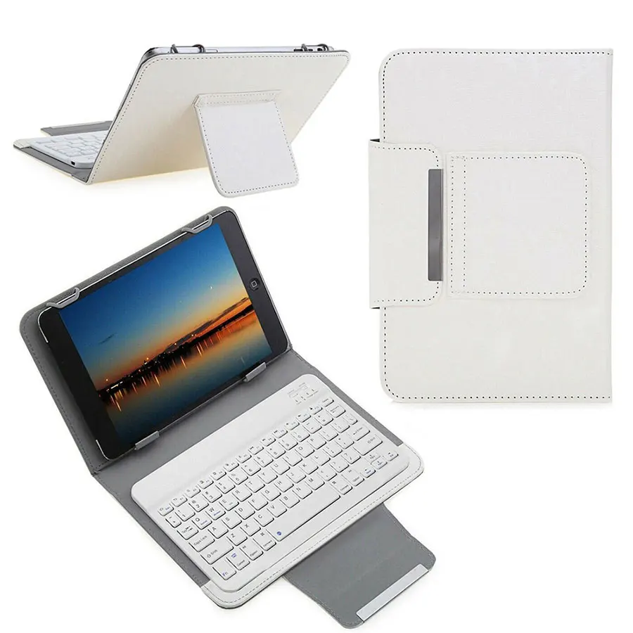 Универсальный чехол-клавиатура с Bluetooth для 9,7, 10, 10,1 дюймов, планшетный ПК для iPad, Android, Windows, чехол-подставка для планшета с клавиатурой - Цвет: Белый