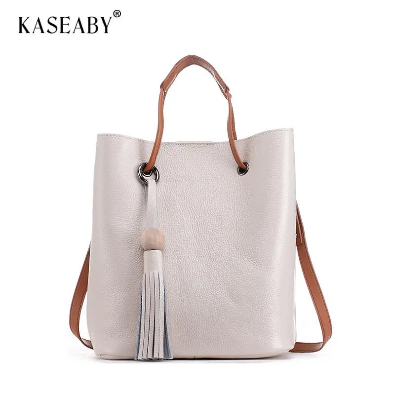 

KASEABY New Arrival Women Genuine Leather Handbag Fashion Crossbody Bags For Women Solid Color Female Simple Women Buckets