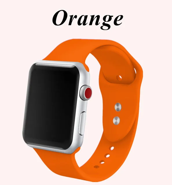 Спортивный силиконовый ремешок для iwatch серии 4321 Apple Watch Band мягкий силиконовый дышащий сменный ремешок 40 мм 42 мм 38 мм 44 мм - Цвет ремешка: orange