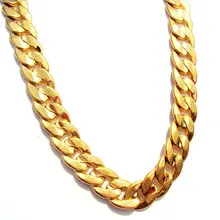 gold necklace cuban link chain - Buy 