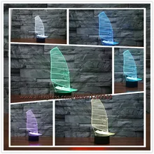 font b 2017 b font Retro Sailboat Model 3D USB font b LED b font