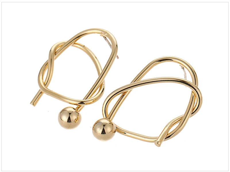SRCOI Twist Aolly минималистичные геометрические серьги золотого цвета с узлом простые серьги для женщин модные ювелирные изделия Новинка