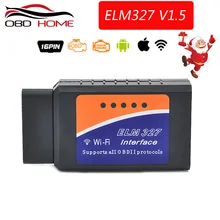 Acessórios do carro obd2 elm327 v1.5 wifi bluetooth ferragem v1.5 interface elm 327 obd2 diagnóstico-ferramenta de trabalho em ios/android/pc