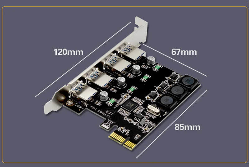 U3V PCI Express Post Card PCI-E USB 3,0 адаптер карта 4 порта 5 Гбит/с PCIE карта расширения добавить на карту для системы Windows