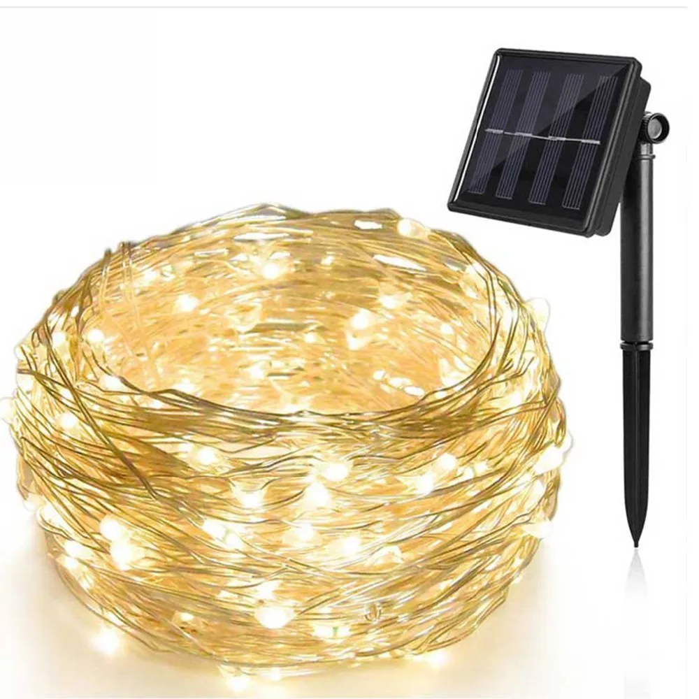 

LED Solar Four Colored Lights String Copper Wire String Christmas Lamp Wedding Party Decor String