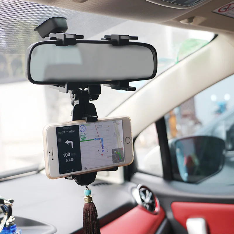 

Phone Car Holder Mount on Rear-view Mirror for Mobile Phone GPS MP3 MP4 Adjustable Navigator Cradle in Retail Box