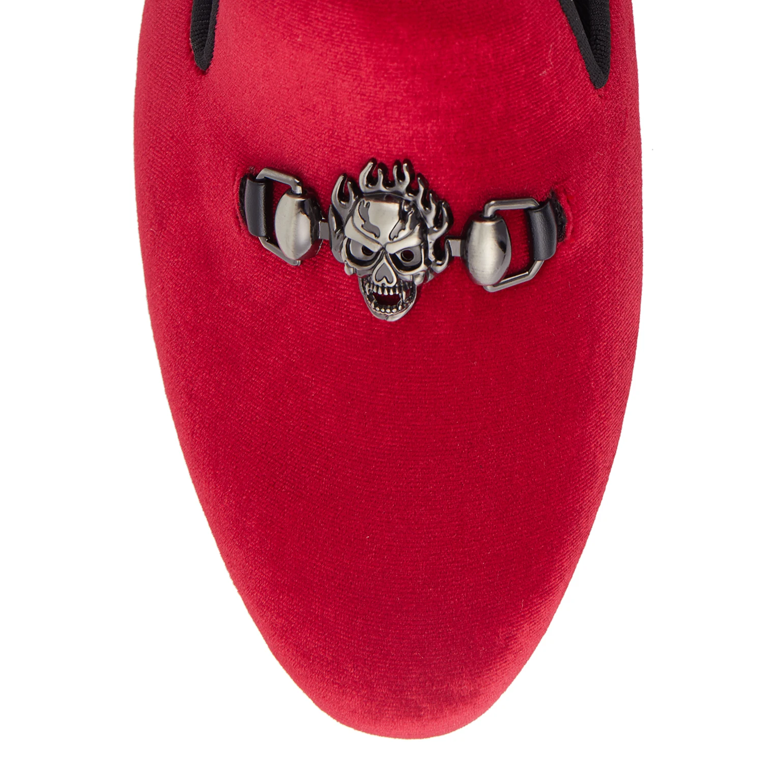 Appartements Hommes rouge Rouge Harpelunde Mocassins 6 Taille Chaussures Velours 14 Boucle Noir Crâne 7Ban0nwxqd