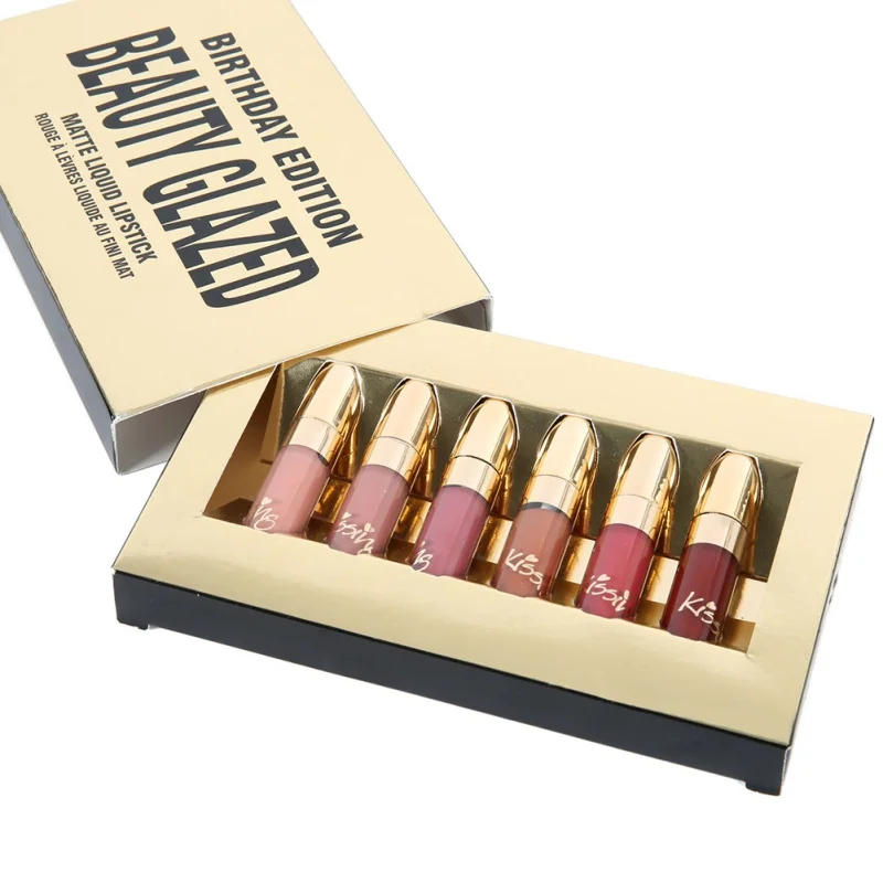 Fashion Beauty 6 pcs/set Lip Gloss Liquid Long-lasting Cosmetics Makeup Kit Matte Moisturing Lipstick Fashion Beauty 6 pcs/set Lip Gloss Liquid Long-lasting Cosmetics Makeup Kit Matte Moisturing Lipstick