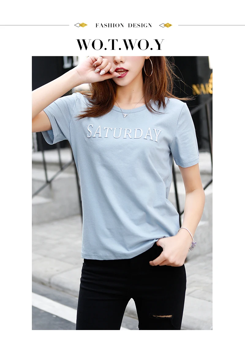 Letter Print Tee Shirt Female