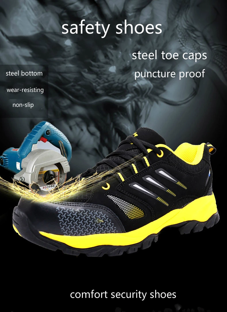 Мужская модная дышащая обувь со стальным носком; большие размеры; Рабочая обувь; рабочие ботильоны на платформе; zapatos hombre; защита