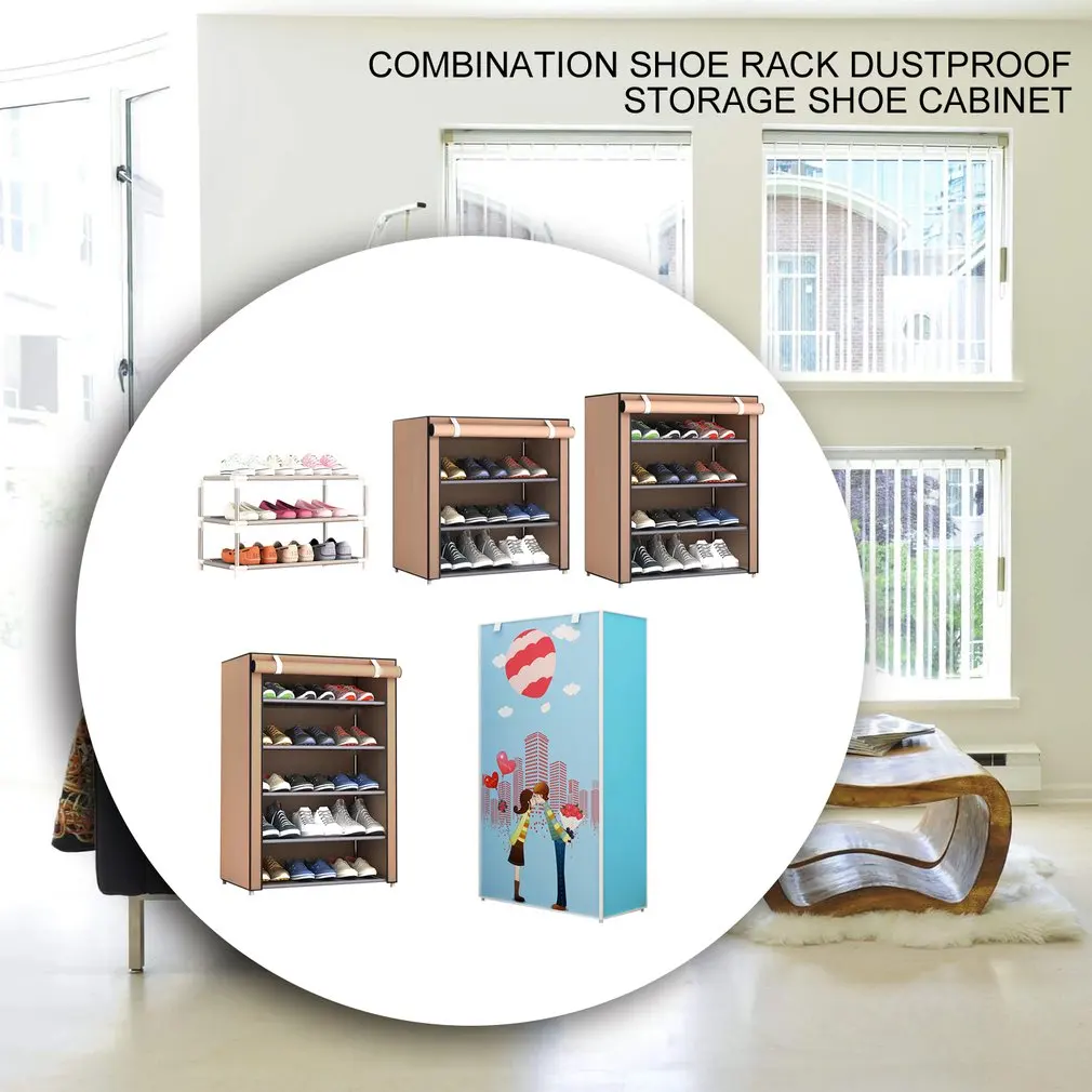 Комбинированная стойка для обуви с несколькими решетками, органайзер, шкаф для хранения обуви, башенный пылезащитный шкаф для хранения обуви с крышкой из нетканого материала, новинка