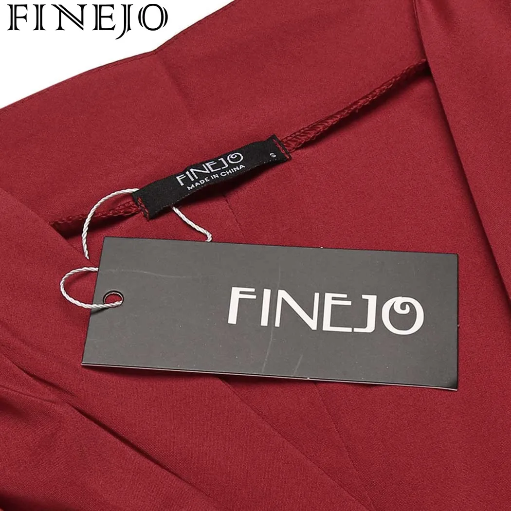 FINEJO летнее женское шифоновое платье одноцветное красивое элегантное