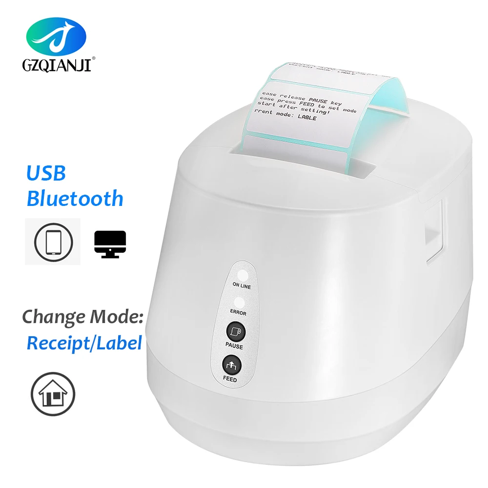 2 дюйма 58 мм стикер этикетка чековый термальный принтер штрих кода USB Bluetooth