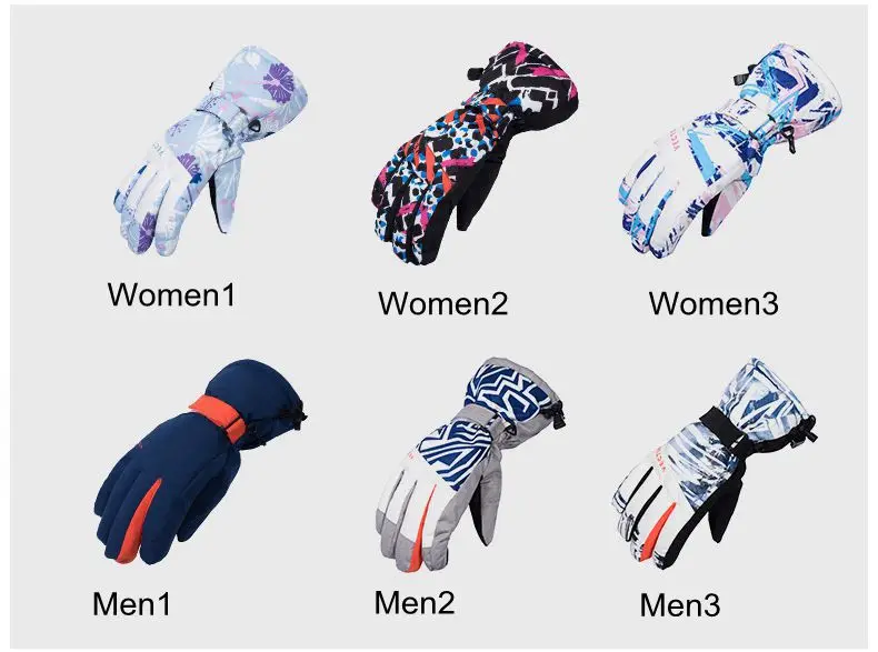 Векторные мужские лыжные перчатки, перчатки для сноуборда, женские термальные мотоциклетные зимние перчатки, ветрозащитные водонепроницаемые унисекс Зимние перчатки