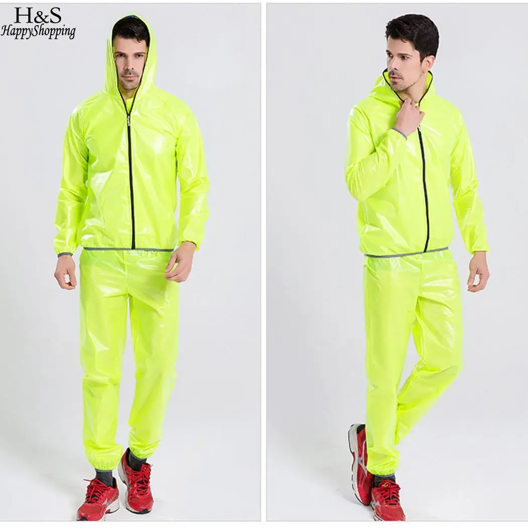 New Style Cycling Hooded Raincoat For Men Patchwork Waterproof