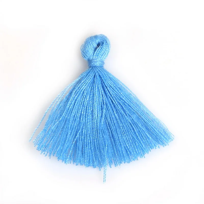 Микс 50 шт 27 мм мини-кисточка бахрома подвеска «сделай сам» материал хлопковые шнуры кисточка отделка одежды шторы украшения кисточки кружева - Цвет: Light Blue