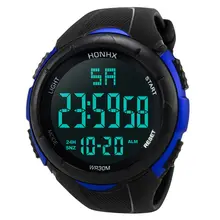 HONHX мужские спортивные часы, Роскошные Мужские Аналоговые Цифровые армейские спортивные светодиодный водонепроницаемые наручные часы