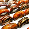 50Pcs Fashion Wooden Finger Rings For Women & Men Wood Leopard Mixed Pattern Jewelry Bulks Lots Women Mens Christmas Gift LB001 1