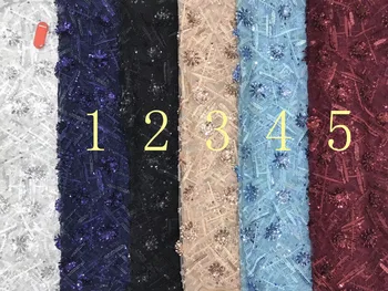 

2018 new 5yards/bag 5 color st117# good quality sequin tulle mesh lace fabric for bridal wedding dress/sawing Free shipping