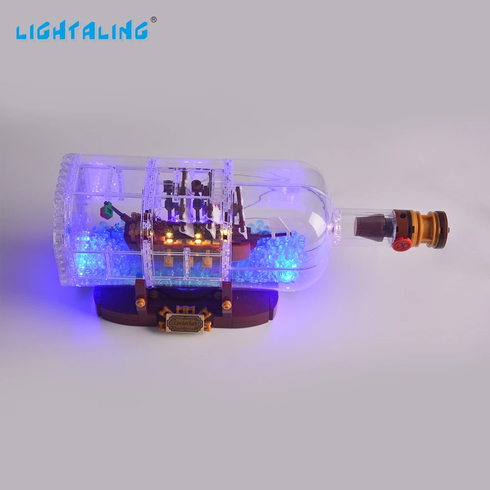 Us 150 40 Offlightaling Ideas Series The Ship In A Bottle Light Set Lighting Kit Compatible With 21313 And 16051 Not Include The Model In Blocks