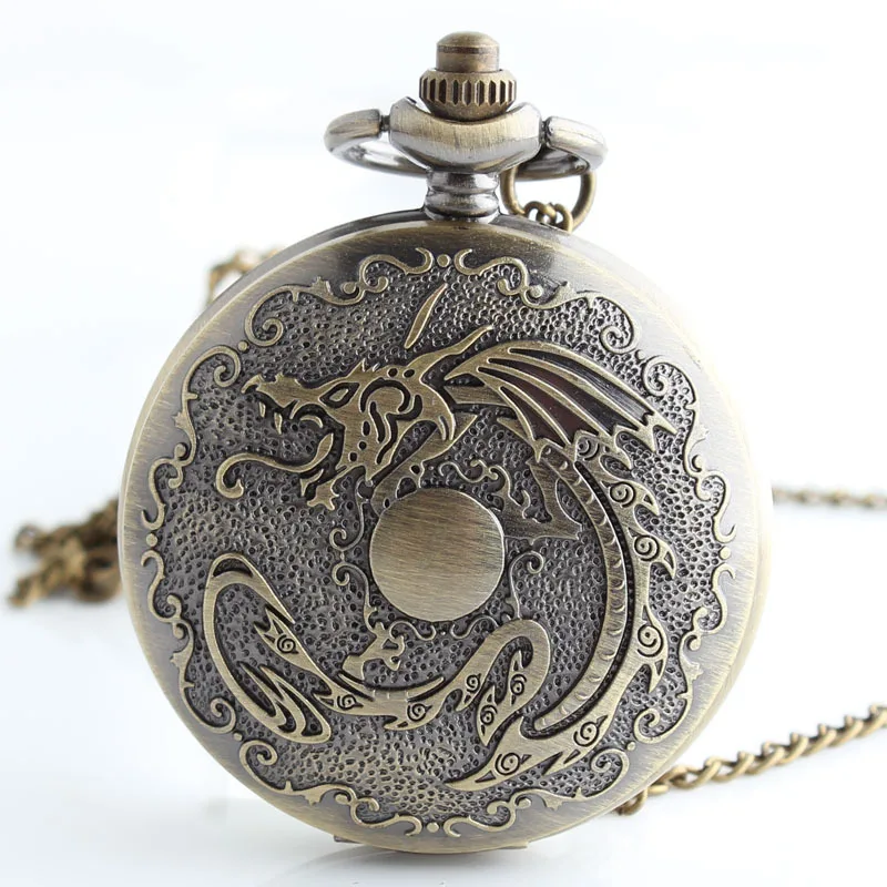 font b Steampunk b font Flying Dragon Pocket font b Watch b font Cartoon Anime