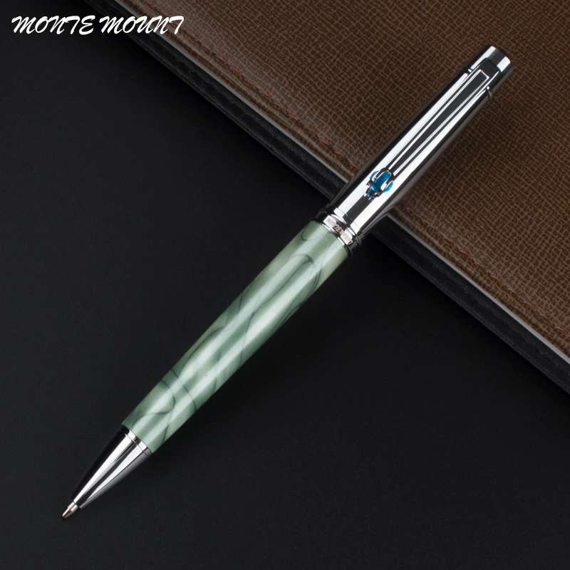 

MONTE MOUNT Silver Clip with Crystal 6 Colors U Pick Luxury Ballpoint Pen Office and School Supplies Stationery