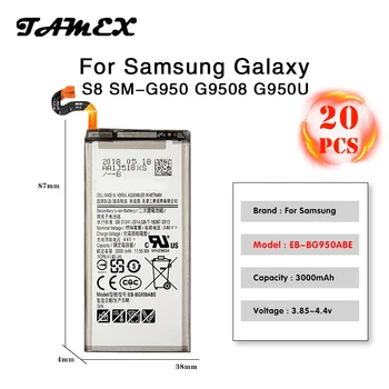 

EB-BG950ABE High Quality Li-ion Replacement Battery For Samsung Galaxy S8 SM-G9508 G9508 G9500 G950U Batteries 3000mAh 20PCS