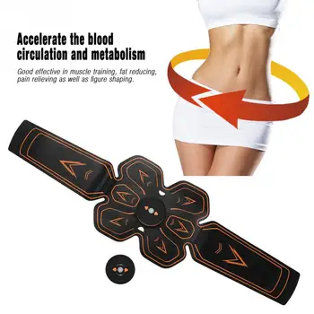 

Intensity Rechargeable Abdominal Muscle Stimulator Massager Body Slim Fat Reduce Silicone Gel Belt Fitness Training USB Charging