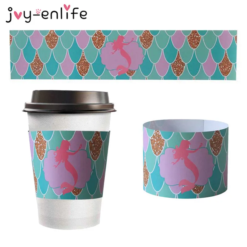 JOY-ENLIFE 24pcs Mermaid Mineral Water Bottle Stickers Mermaid Bottle Label Sweet Water Bottle Stickers Birthday Party Supplies