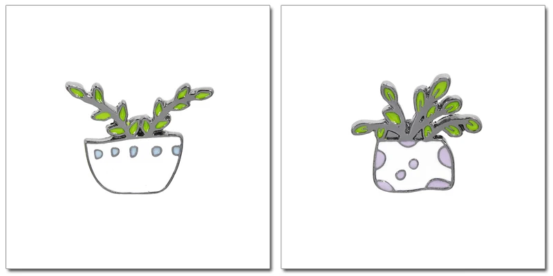 Мультфильм Горшечное растение Роза Цветок Трава лист кактус брошь, эмалированный штифт металлический значок Броши для женщин мужчин булавки сумки куртки ювелирные изделия
