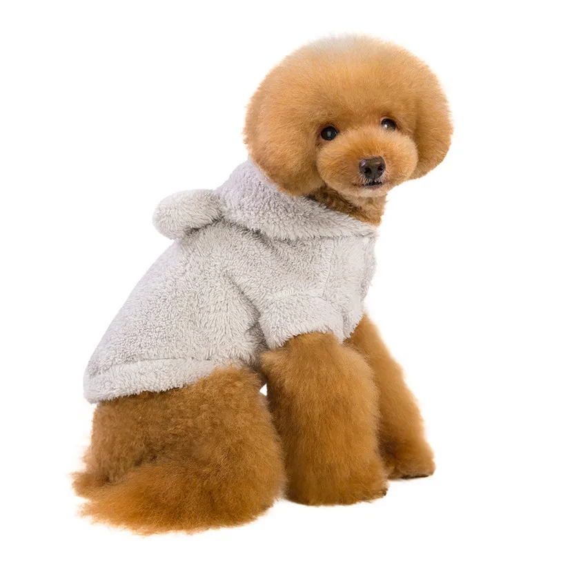 Classic Dog Clothes Puppy Bear Ear Hooded Pet Jacket Coat Winter Dog Clothes Sweater Clothing For Small Dogs Chihuahua #F#40NV2 (3)