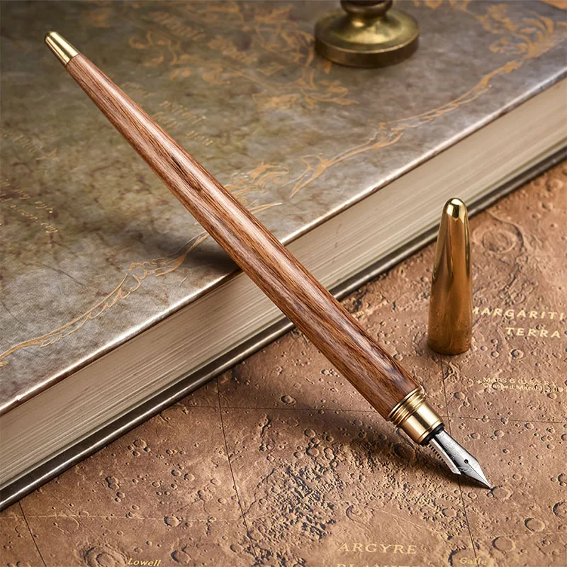 Роскошная перьевая ручка из розового дерева, специальная тонкая ручка для письма, Подарочная авторучка на день рождения