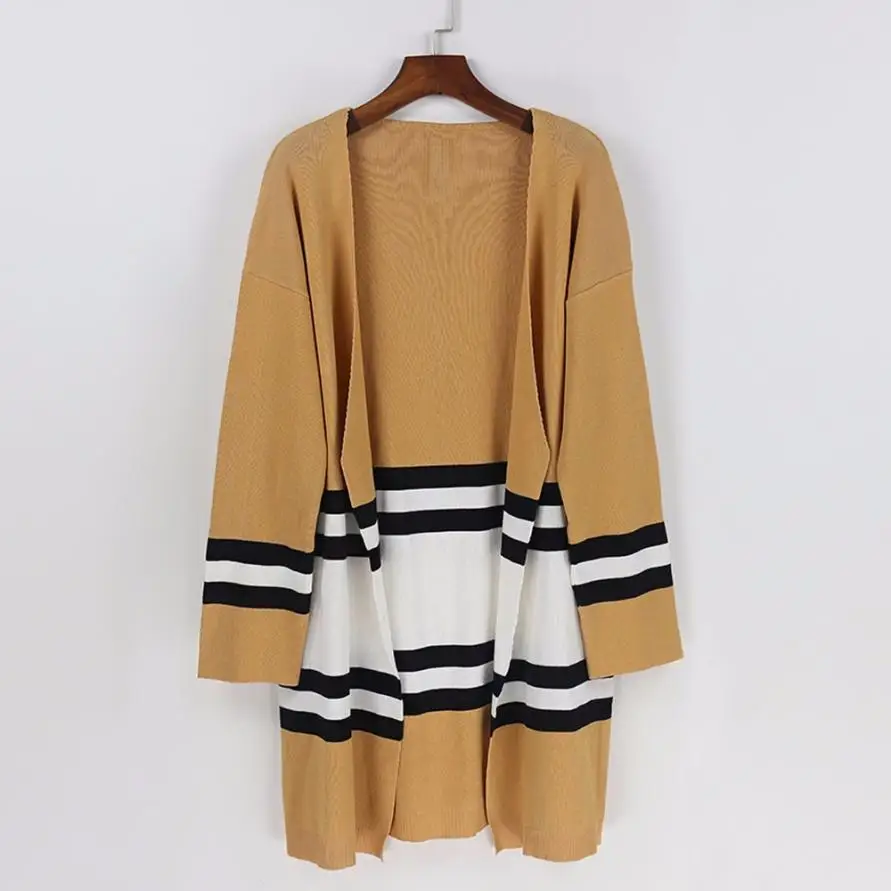 Outerwear & Coats Jackets Autumn Winter Long Sleeve Loose Casual Striped Sweater Cardigan coats and jackets women 2018JUL26 Outerwear & Coats Jackets Autumn Winter Long Sleeve Loose Casual Striped Sweater Cardigan coats and jackets women 2018JUL26