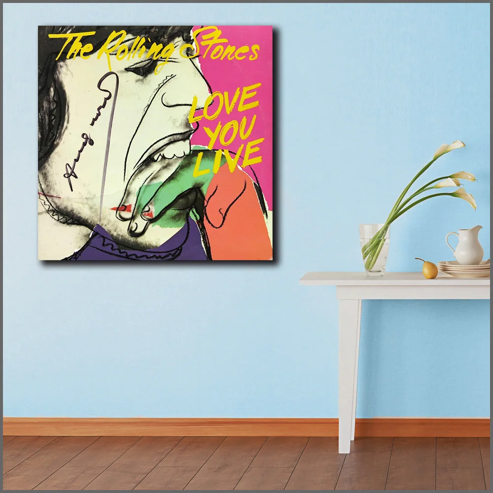 Настенная картина большого размера книги по искусству фотографии для гостиная домашний декор абстрактный Энди Warhol Love You Live холст