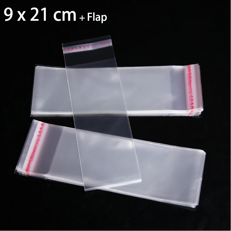 

100pcs 9 x 21cm Clear Candy Cake Bag 3.54" x 8.27" OPP Self Adhesive Seal Plastic Bags Cookie Packaging Pouches