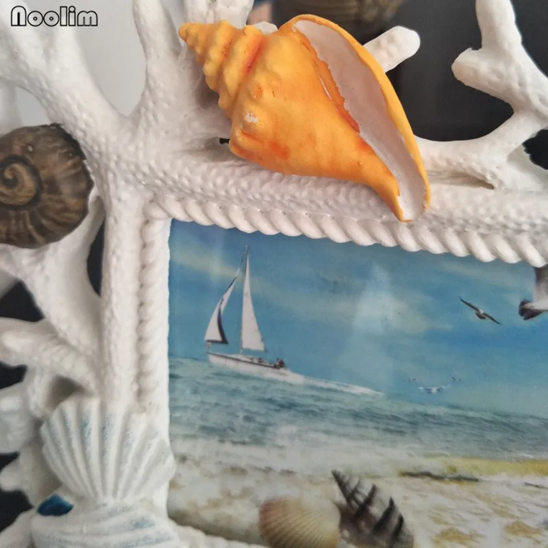 NOOLIM средиземноморская Смола Ретро фоторамка настольное украшение 6 дюймов коралловый океан орнамент фоторамка свадебный подарок