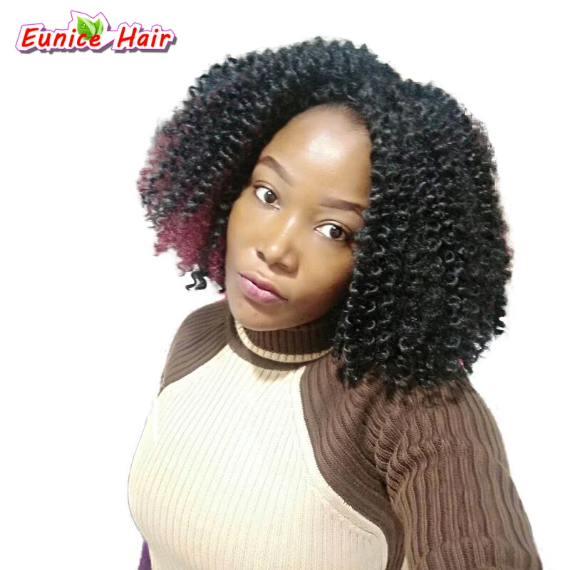 

Short Jerry Curl 10inch Ombre Bug Crochet Braids Hair Extensions 3pieces/lot Synthetic Freetress Braiding 2 lots for full head