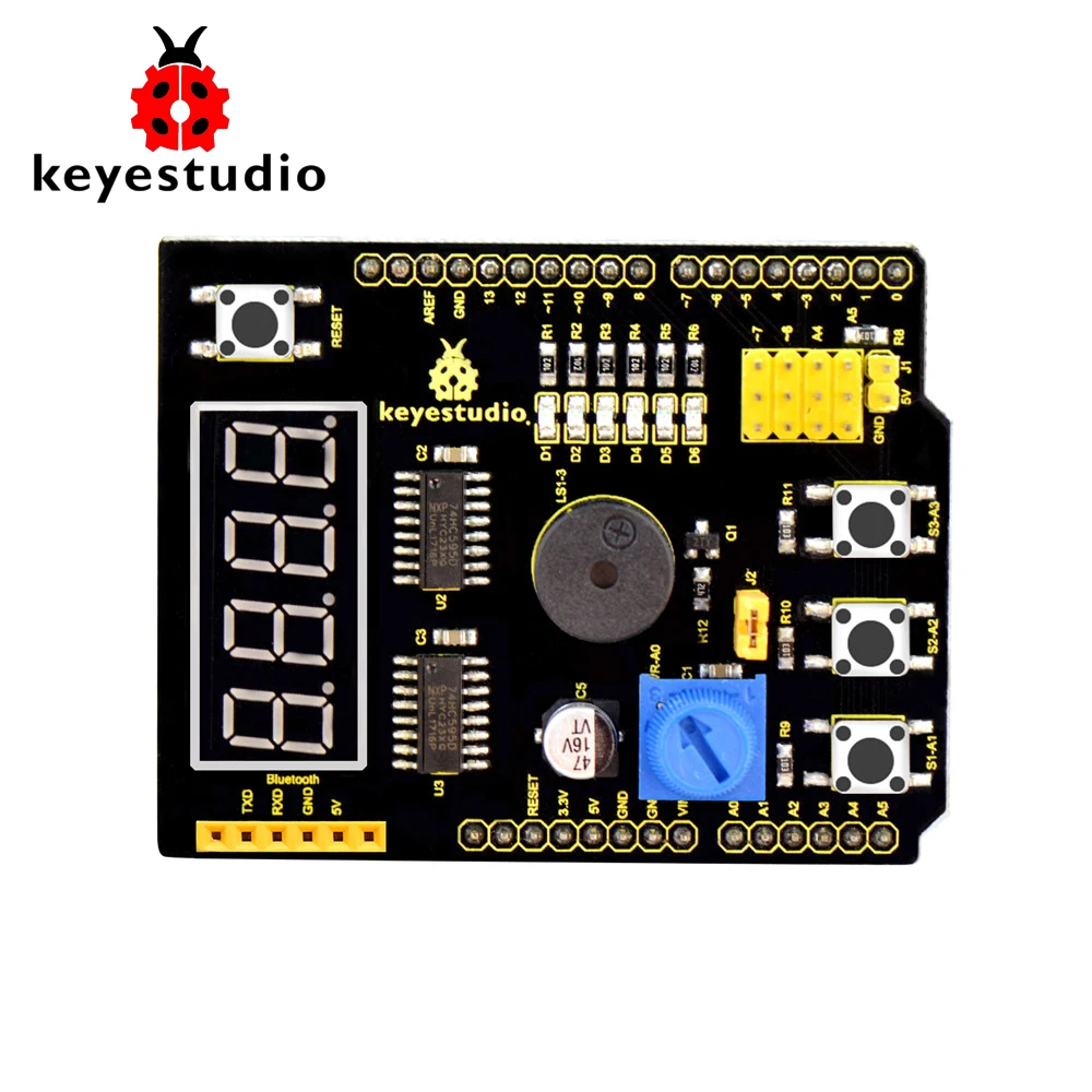 

Free shipping !keyestudio Multi-purpose shield V2 W/Gift Box for Arduino starter
