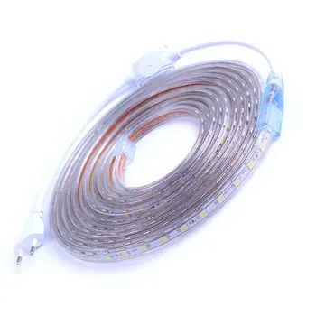 

1M/2M IP67 Waterproof Led Tape AC220V LED Strip Flexible Light 60leds/m LED Light With EU Power Plug